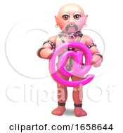 Fetish Gay Man In Bondage Outfit Holding An Email Symbol by Steve Young