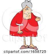 Poster, Art Print Of Cartoon Mad Granny Flipping The Bird