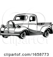 Poster, Art Print Of Black And White Pickup Truck
