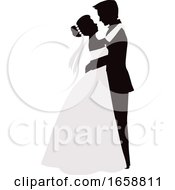 Poster, Art Print Of Silhouetted Wedding Couple