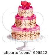 Poster, Art Print Of Wedding Cake With Hearts