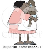 Poster, Art Print Of Cartoon Granny Holding A Baby