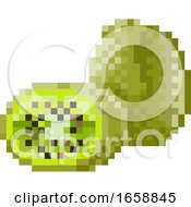 Kiwi Fruit Pixel Art 8 Bit Video Game Icon by AtStockIllustration