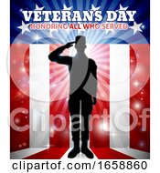 Poster, Art Print Of Saluting Soldier Patriotic Veterans Day Design