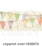 Poster, Art Print Of Vintage Retro Bunting On Crumbled Material Panel