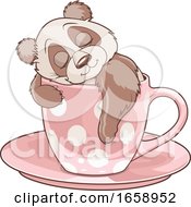 Poster, Art Print Of Cute Panda Sleeping In A Cup