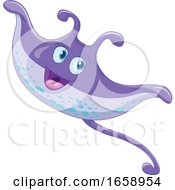Cute Purple Stingray by Pushkin