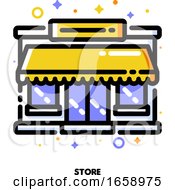 Poster, Art Print Of Icon Of Store Facade Or Market Exterior For Shopping And Retail Concept