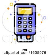 Poster, Art Print Of Icon Of Pos Terminal Or Bank Card Reader For Shopping And Retail Concept