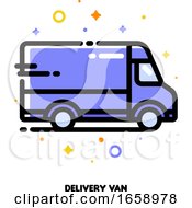 Poster, Art Print Of Icon Of Delivery Van Which Symbolizes Local Delivery Service Or Fast Shipping For Shopping And Retail Concept