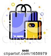 Poster, Art Print Of Icon Of Shopping Bags For Retail And Consumerism Concept
