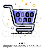 Poster, Art Print Of Icon Of Shopping Cart For Retail And Consumerism Concept