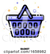 Poster, Art Print Of Icon Of Shopping Basket For Retail And Consumerism Concept