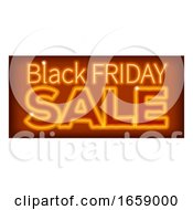 Poster, Art Print Of Black Friday Sale Orange Neon Sign