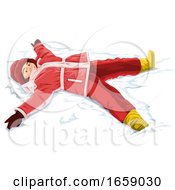 Poster, Art Print Of Child Making A Snow Angel