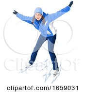 Poster, Art Print Of Woman Ice Skating