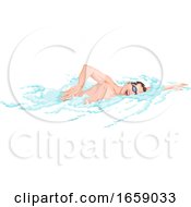 Poster, Art Print Of Man Swimming