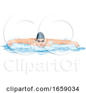 Poster, Art Print Of Man Swimming