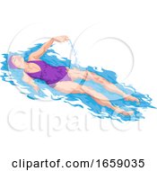 Poster, Art Print Of Woman Swimming