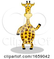 Poster, Art Print Of Giraffe Waving Or Presenting