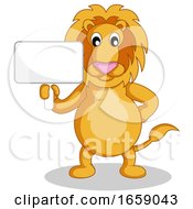 Poster, Art Print Of Lion Holding A Sign