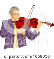 Poster, Art Print Of Vector Of Musician Playing Violin