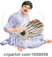Poster, Art Print Of Vector Of Man Playing Dhol