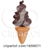 Poster, Art Print Of Ice Cream Cone With Chocolate