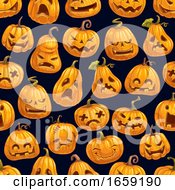 Poster, Art Print Of Halloween Holiday Pumpkin Seamless Pattern