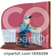 Poster, Art Print Of Working Electrician