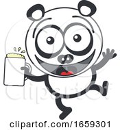 Poster, Art Print Of Cartoon Panda Holding A Beer