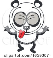 Cartoon Silly Panda Making Funny Faces