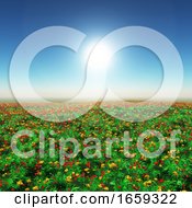 Poster, Art Print Of 3d Landscape Of A Poppy Field