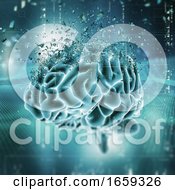 Poster, Art Print Of 3d Medical Image Showing A Brain Shattering