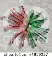Poster, Art Print Of 3d Virus Cell On A Concrete Texture Background
