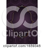 Poster, Art Print Of Elegant Background With Gold Frame On Decorative Pattern