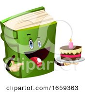 Poster, Art Print Of Cartoon Book Character Is Holding A Cake
