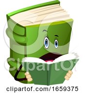 Poster, Art Print Of Cartoon Book Character Is Reading A Book