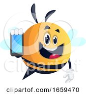 Bee Using A Smartphone