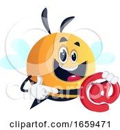 Poster, Art Print Of Bee Holding Email Symbol