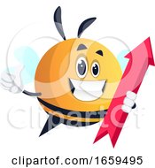 Bee Holding Red Arrow