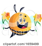 Poster, Art Print Of Bee Holding Flowers