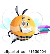 Poster, Art Print Of Smiling Bee Holding A Book