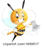 Poster, Art Print Of Bee Holding An Axe