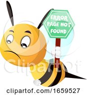 Poster, Art Print Of Bee Holding Sign Page Not Found