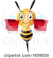 Poster, Art Print Of Bee Holding Two Sale Boxes