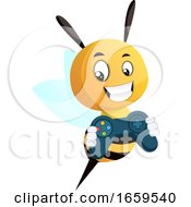 Poster, Art Print Of Bee Holding Joystick