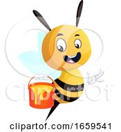 Poster, Art Print Of Bee Holding Honey Bucket