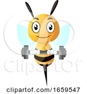 Poster, Art Print Of Bee Lifting Weight