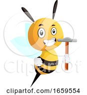 Poster, Art Print Of Bee Holding A Hammer